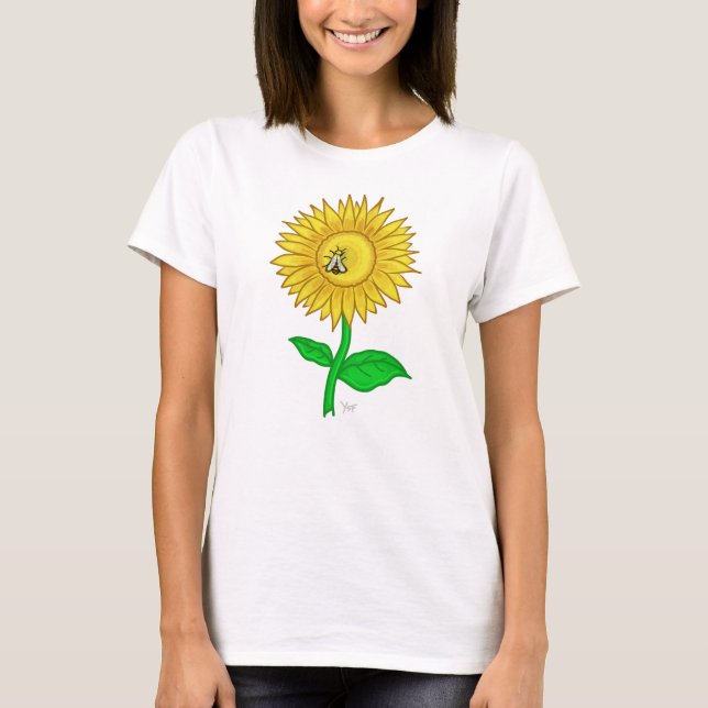 Camiseta linda de las mujeres de la flor de Sun (Anverso)