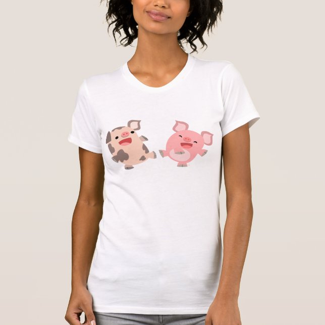 Camiseta linda de las mujeres de los cerdos del (Anverso)
