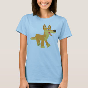 Camiseta linda de las mujeres del Dingo del dibujo