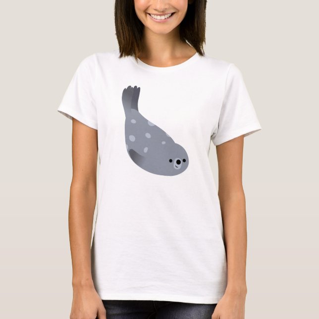 Camiseta linda de las mujeres del sello de puerto (Anverso)