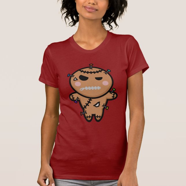 Camiseta linda de las señoras de la muñeca del (Anverso)