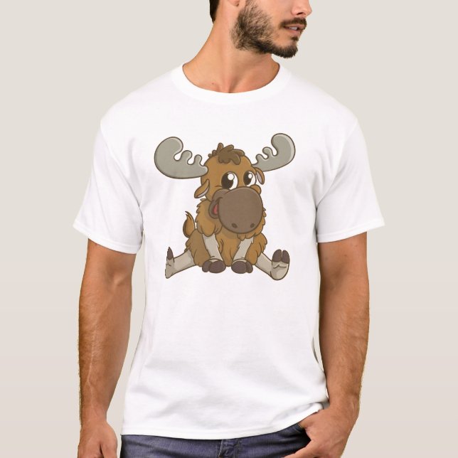 Camiseta linda de los alces del dibujo animado (Anverso)