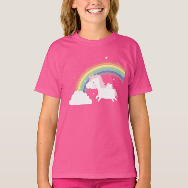 Camiseta linda de los chicas del arco iris del (Anverso)