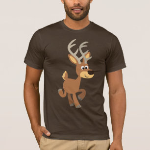 Camiseta linda de los ciervos del dibujo animado