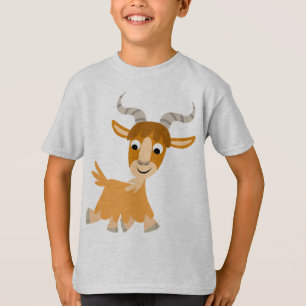 Camiseta linda de los niños de la cabra del dibujo