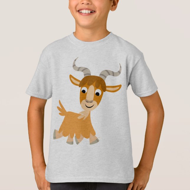 Camiseta linda de los niños de la cabra del dibujo (Anverso)