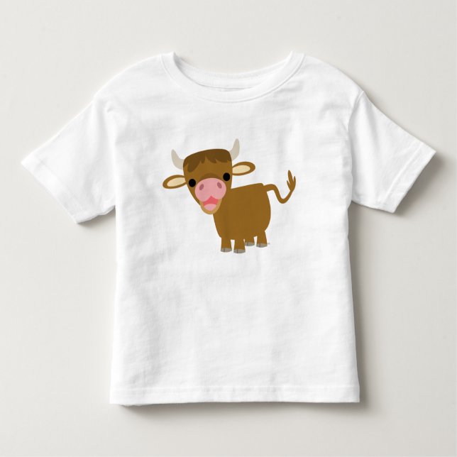 Camiseta linda de los niños del buey del dibujo (Anverso)