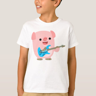 Camiseta linda de los niños del cerdo del dibujo