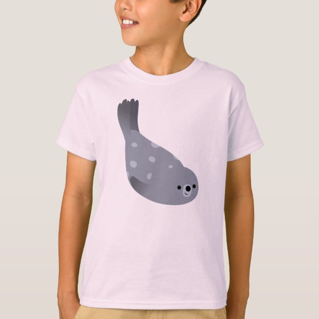 Camiseta linda de los niños del sello de puerto (Anverso)