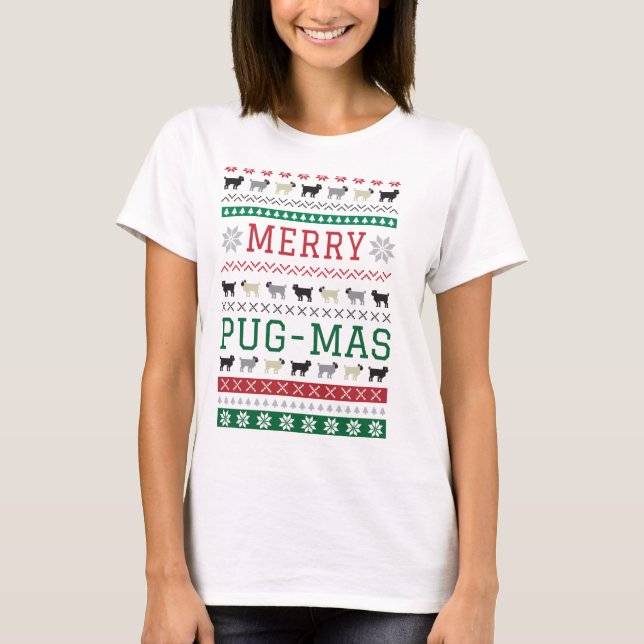 Camiseta linda de Navidad de los perros de la (Anverso)
