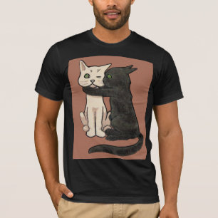 Camiseta linda del arte de los pares del gato del