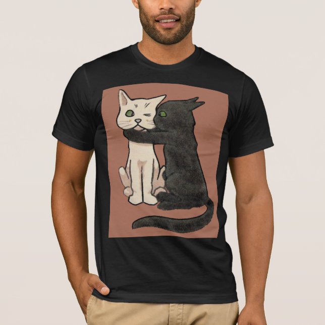 Camiseta linda del arte de los pares del gato del (Anverso)