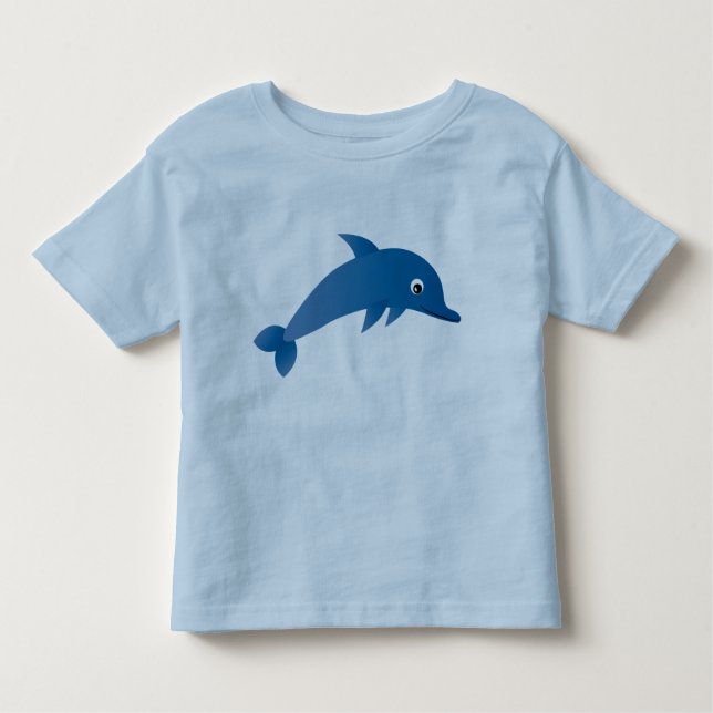 Camiseta linda del azul del delfín del dibujo (Anverso)