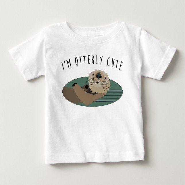 Camiseta linda del bebé de la nutria (Anverso)