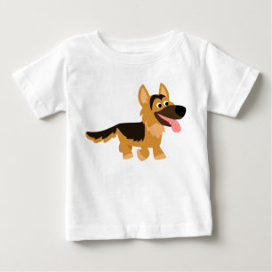 Camiseta linda del bebé del perro de pastor alem