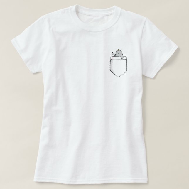Camiseta linda del bolsillo del Manatee (Diseño del anverso)