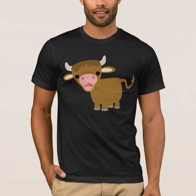 Camiseta linda del buey del dibujo animado (Anverso)