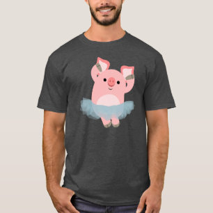 Camiseta linda del cerdo de la bailarina del