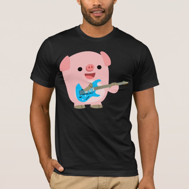 Camiseta linda del cerdo del dibujo animado de (Anverso)