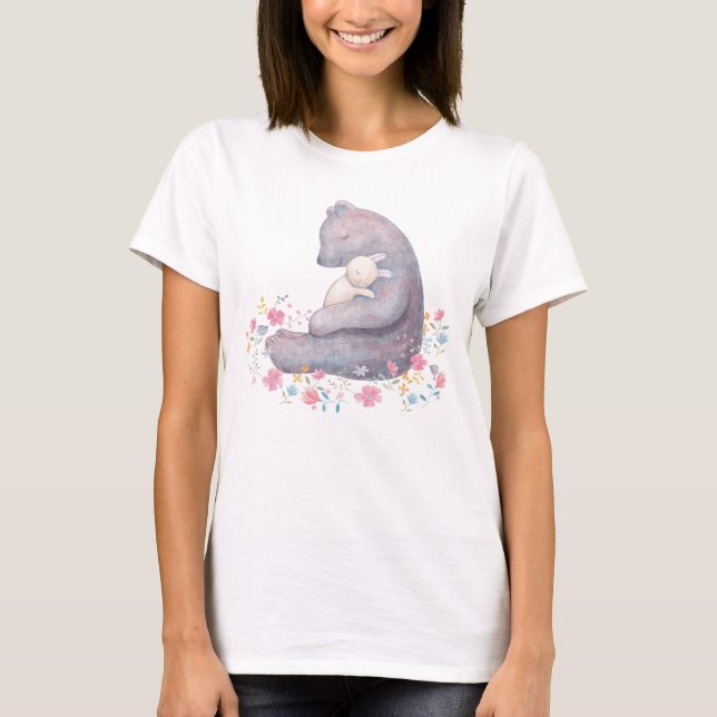 Camiseta linda del conejo del oso y del oso de los (Anverso)