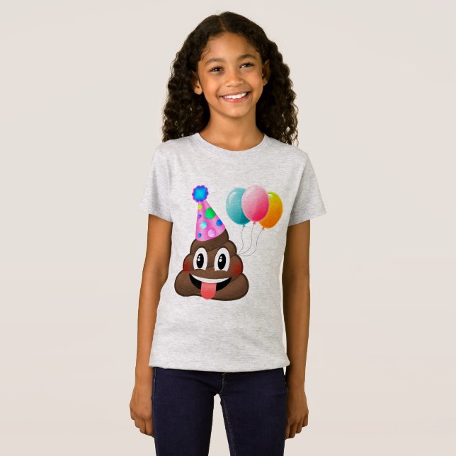 Camiseta linda del cumpleaños de la emoji del (Anverso completo)