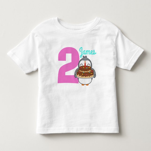 Camiseta linda del cumpleaños del nombre del niño (Anverso)
