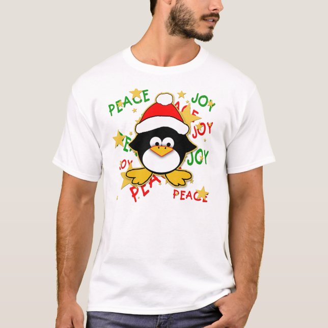 Camiseta linda del día de fiesta del pingüino del (Anverso)
