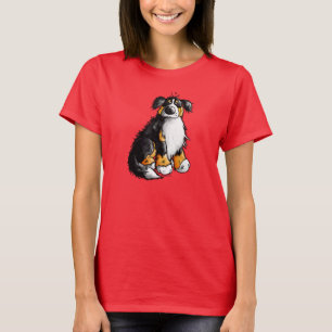 Camiseta linda del dibujo animado del perro de