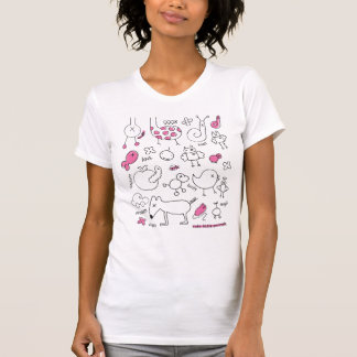 Camiseta linda del doodle con el estampado de