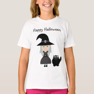 Camiseta linda del feliz Halloween de la bruja, de