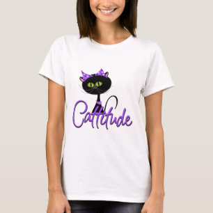 Camiseta linda del gato negro