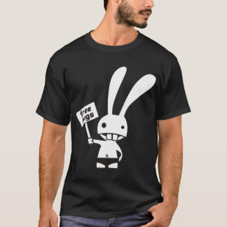 camiseta linda del lado del doble del conejito