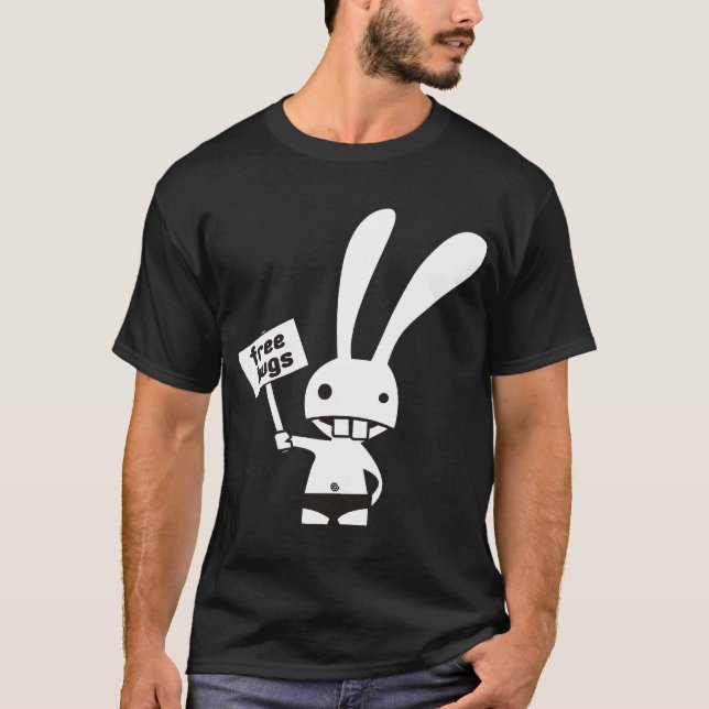 camiseta linda del lado del doble del conejito (Anverso)