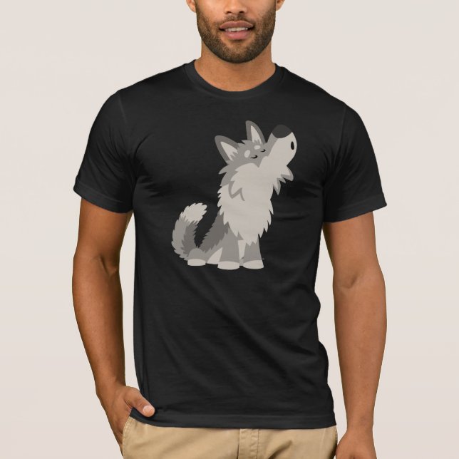 Camiseta linda del lobo del dibujo animado del (Anverso)