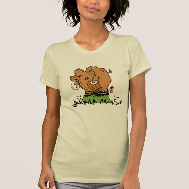 Camiseta linda del mamut del bebé (Anverso)