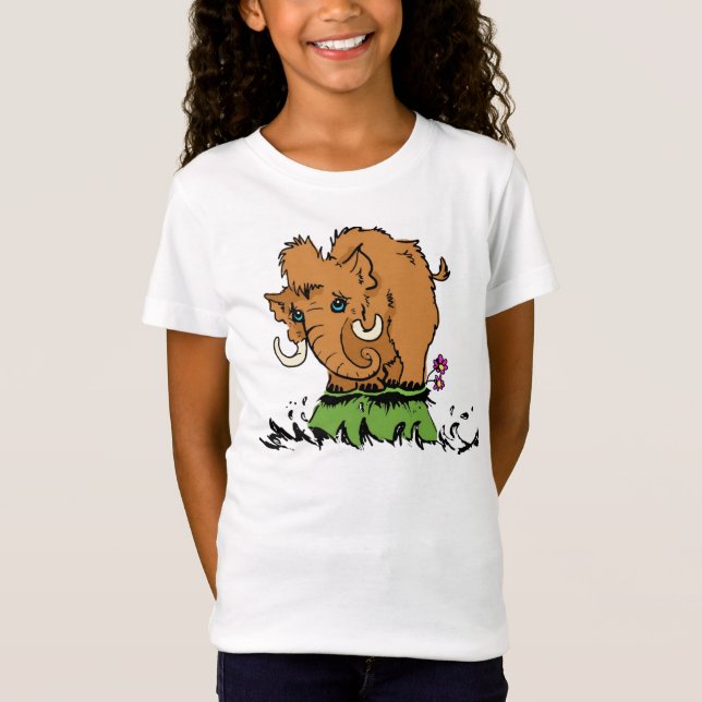 Camiseta linda del mamut del bebé de los niños (Anverso)