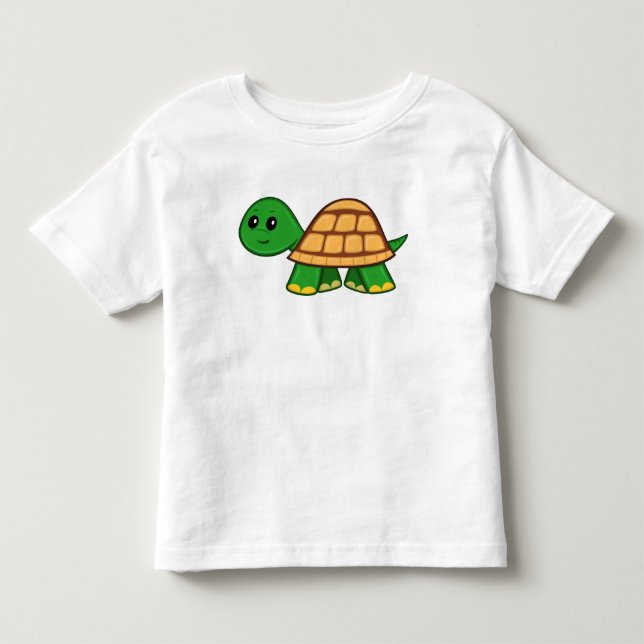 Camiseta linda del niño de la tortuga del dibujo (Anverso)
