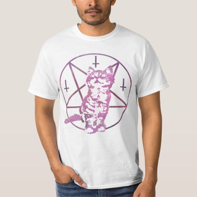 Camiseta linda del Pentagram y del gatito (Anverso)
