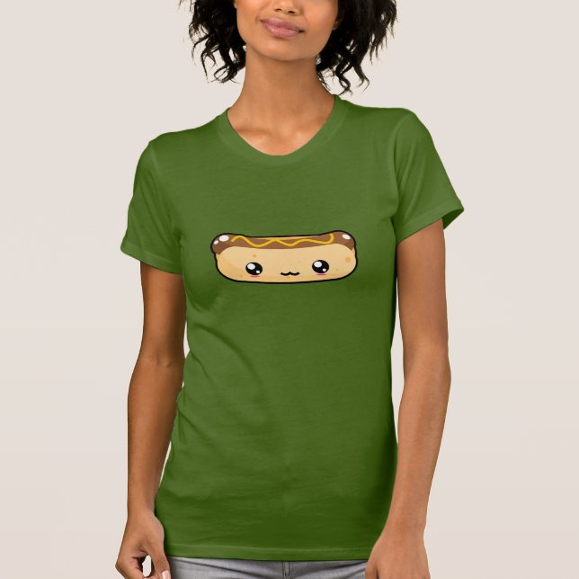 Camiseta linda del perrito caliente de Kawaii (Anverso)