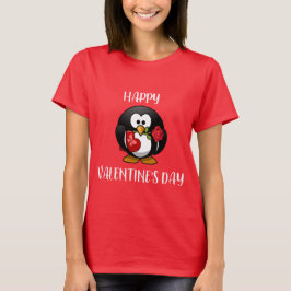 Camiseta linda del pingüino del el día de San