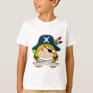 Camiseta linda del pirata del chica