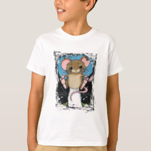 Camiseta linda del ratón y del gato