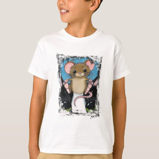 Camiseta linda del ratón y del gato