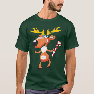 Camiseta linda del reno del navidad