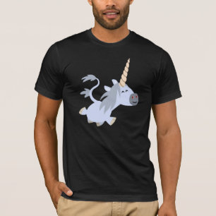 Camiseta linda del unicornio del dibujo animado el