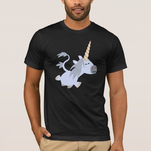 Camiseta linda del unicornio del dibujo animado el (Anverso)