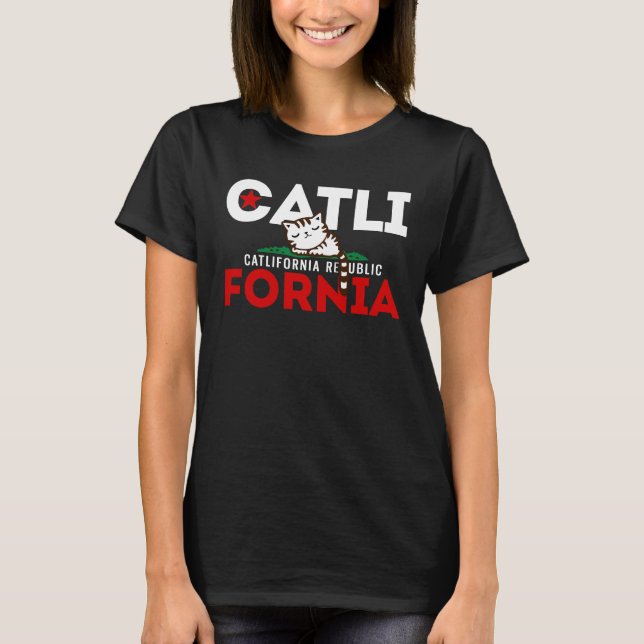 Camiseta linda divertida del gato de California (Anverso)
