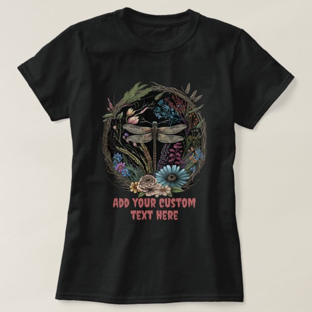 Camiseta Linda Flor de Libélula, Amantes de la Libélula (Diseño del anverso)