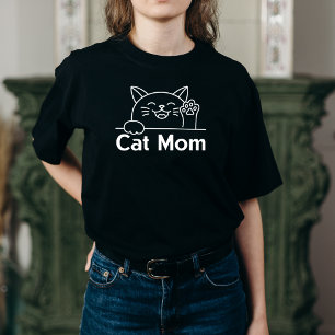 Camiseta Linda Gata Negra Mamá Simple Divertida mujer amant