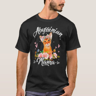 Camiseta Linda mamá gata abisinia flores día de la madre